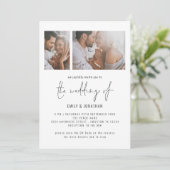 Invitation Moderne 2 Script photo Code QR Mariage (Debout devant)