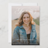 Invitation Moderne 3 Photo White Script Graduation (Devant)