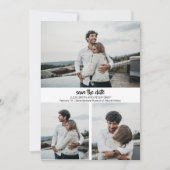 Invitation Moderne 3 Photos Personnalisées Enregistrer La Dat (Devant)