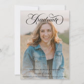 Invitation Moderne 3 Script photo Typographie Graduation (Devant)
