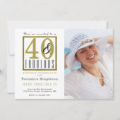Invitation Moderne 40 & Fabuleux fête du 40e anniversaire (Devant)