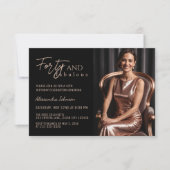 Invitation Moderne 40 & Fabuleux Rose photo Gold 50e annivers (Devant)
