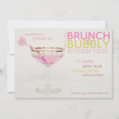 Invitation Moderne 40e BRUNCH BUBBLY Cocktail ROSE OR (Devant)