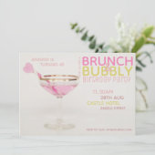 Invitation Moderne 40e BRUNCH BUBBLY Cocktail ROSE OR (Debout devant)