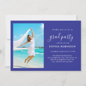 Invitation Moderne 4 photo Collage de photos Parti de graduat (Dos)