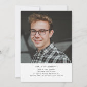 Invitation Moderne 4 Photo Collage Élégant Script Graduation (Dos)