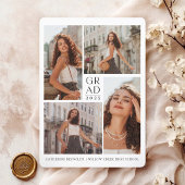 Invitation Moderne 4 Photos Graduation simple
