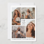 Invitation Moderne 4 Photos Graduation simple (Devant)