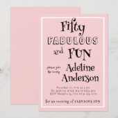 Invitation Moderne 50 ans et Fabuleuse Fête d'anniversaire ro (Devant / Derrière)