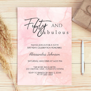 Invitation Moderne 50 ans et Fabuleuse Rose Gold 50e Annivers