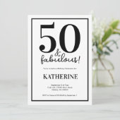 Invitation Moderne 50 ans et Fabuleux 50e Anniversaire  (Debout devant)