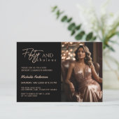 Invitation Moderne 50 ans et Fabuleux Photo Or Rose 50e Anniv (Debout devant)