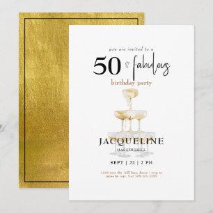 Invitation Moderne 50 ans & Fabuluse Fête d'anniversaire Cham