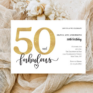Invitation Moderne 50 et fabuleux Anniversaire d'or