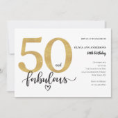 Invitation Moderne 50 et fabuleux Anniversaire d'or (Devant)