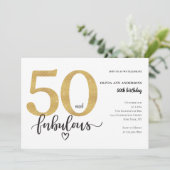 Invitation Moderne 50 et fabuleux Anniversaire d'or (Debout devant)