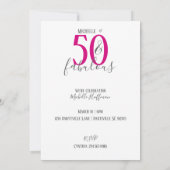 Invitation Moderne 50 et fabuleux concours d'anniversaire (Dos)