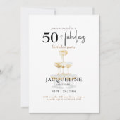 Invitation Moderne 50 & Fabuleux Black Birthday Party (Devant)
