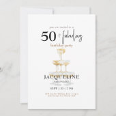 Invitation Moderne 50 & Fabuleux Champagne Anniversaire II (Devant)