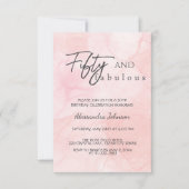 Invitation Moderne 50 & Fabuleux Rose Gold 50e anniversaire (Devant)