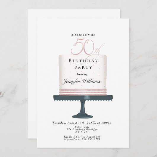 Invitation Moderne, 50e anniversaire (Devant / Derrière)