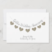 Invitation Moderne 50e anniversaire de mariage d'or (Dos)