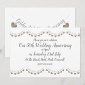 Invitation Moderne 50e anniversaire de mariage d'or (Devant / Derrière)