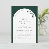 Invitation Moderne 50e anniversaire Emerald Green Arch Botani (Debout devant)