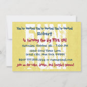 Invitation Moderne 50e fête d'anniversaire Motif bleu Y258 (Dos)