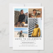 Invitation Moderne 5 photo Collage Graduation (Dos)