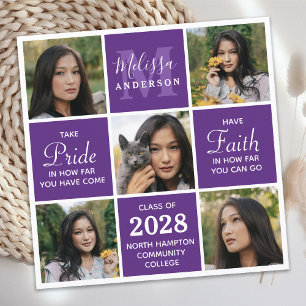 Invitation Moderne 5 Photo Graduate Party Purple Graduate dan