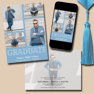 Invitation Moderne 5 Photo Graduation Party