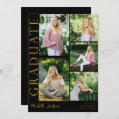 Invitation Moderne 5 photo - Noir (Devant / Derrière)