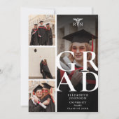 Invitation Moderne 5 Photo RN Soins infirmiers fête de gradua (Devant)