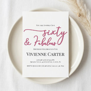 Invitation Moderne 60 ans et Fabulueuse Fête d'anniversaire r