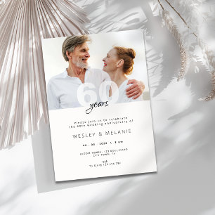 Invitation Moderne 60e anniversaire de mariage avec photo