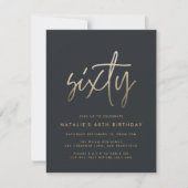 Invitation Moderne 60e anniversaire simple élégant script élé (Devant)