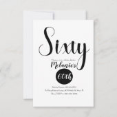 Invitation Moderne 60e Script Gras Noir et Blanc Verdure (Devant)