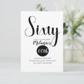 Invitation Moderne 60e Script Gras Noir et Blanc Verdure (Debout devant)