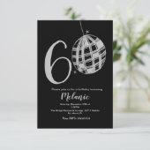 Invitation Moderne 60ème Script Bold Noir Disco Pa (Debout devant)