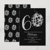 Invitation Moderne 60ème Script Bold Noir Disco Pa (Devant / Derrière)