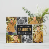 Invitation Moderne 6 Photo Collage Partie de graduation (Debout devant)