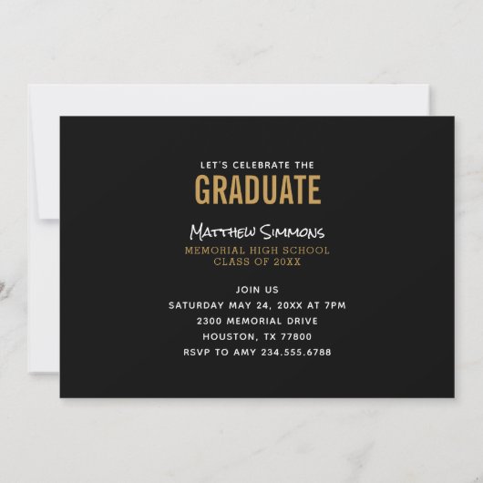 Invitation Moderne 6 Photo Collage Partie de graduation (Dos)