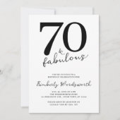 Invitation Moderne 70 ans et Scénario Fabuleux Soixante-dixiè (Devant)