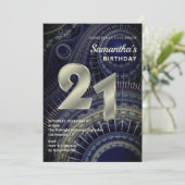 Invitation moderne à 21e anniversaire factice (Debout devant)