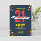 Invitation Moderne À Anniversaire 21e (Debout devant)