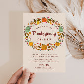 Invitation moderne à dîner d'action de grâce