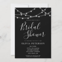 Invitation moderne à la douche nuptiale noire et b