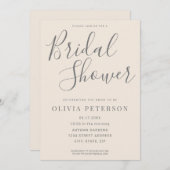 Invitation moderne à la douche nuptiale noire et b (Devant / Derrière)