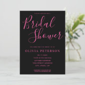 Invitation moderne à la douche nuptiale noire et r (Debout devant)